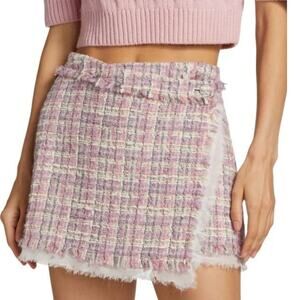LoveShackFancy Royce Tweed Skirt Pink Party Multicolor Size‎ 6 NEW